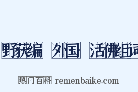 野获编·外国·活佛组词是什么意思的图片